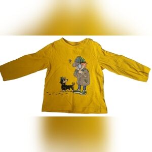 Mayoral bright gold long-sleeve tee with detective dog graphic 2T